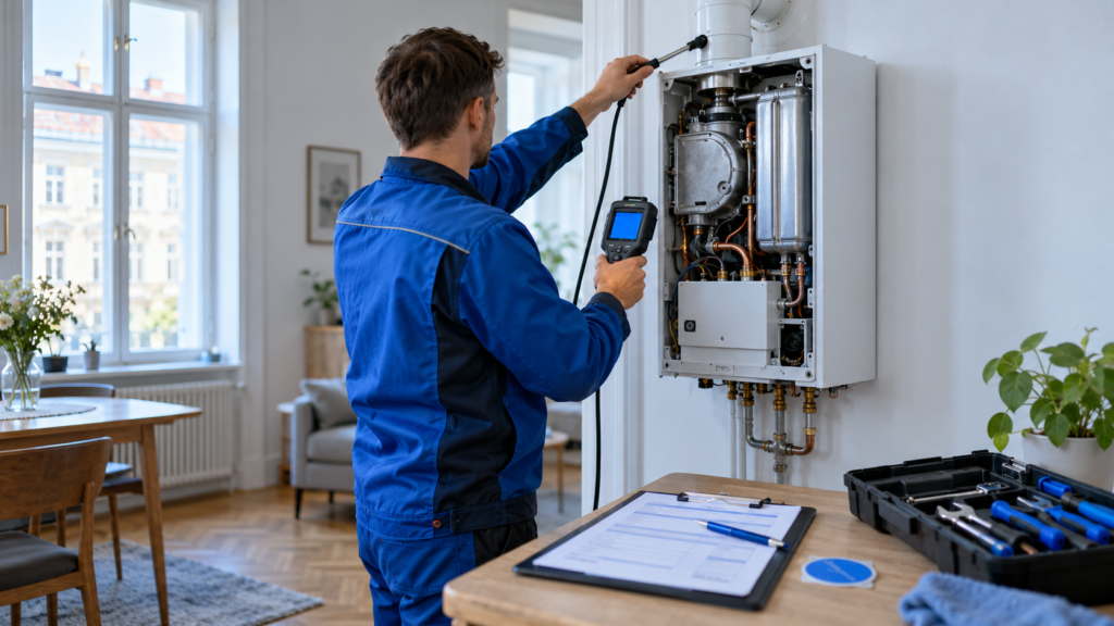Gasthermenprüfung in Wiener Wohnung